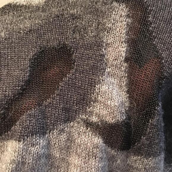 Sensazioni Gray Graphic Print Wool Blend Sweater M - Picture 6 of 8